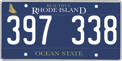 RI license plate 397338