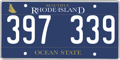 RI license plate 397339
