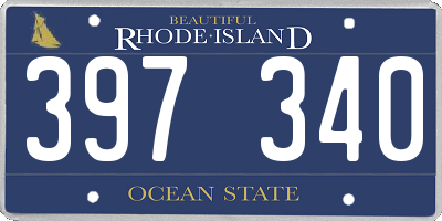 RI license plate 397340