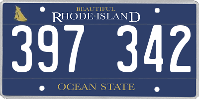 RI license plate 397342