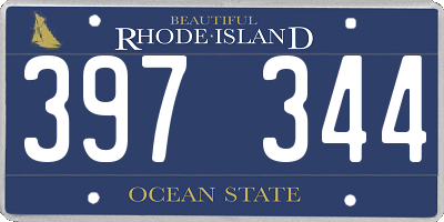 RI license plate 397344