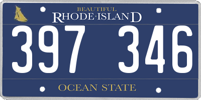 RI license plate 397346