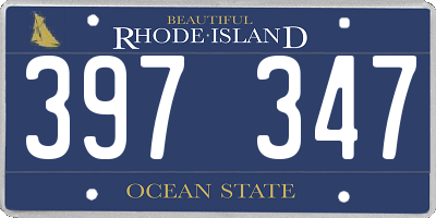 RI license plate 397347