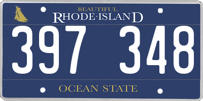 RI license plate 397348