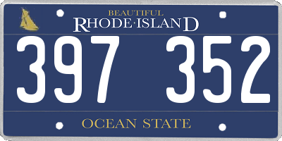 RI license plate 397352