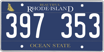 RI license plate 397353