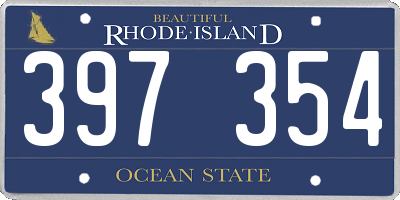 RI license plate 397354