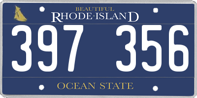 RI license plate 397356