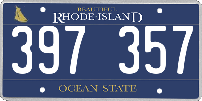 RI license plate 397357