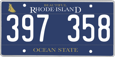 RI license plate 397358