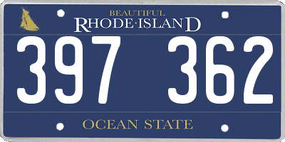 RI license plate 397362
