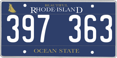 RI license plate 397363