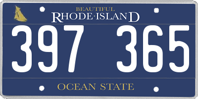 RI license plate 397365