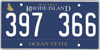 RI license plate 397366