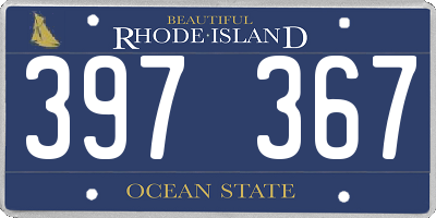 RI license plate 397367