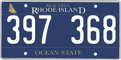 RI license plate 397368