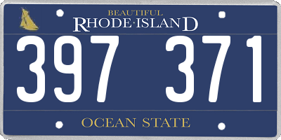 RI license plate 397371