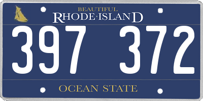 RI license plate 397372