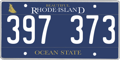 RI license plate 397373