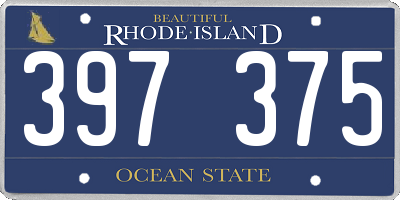 RI license plate 397375