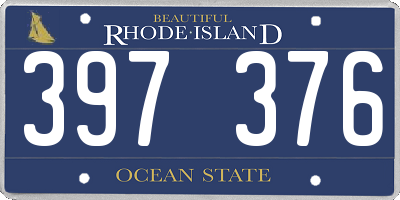 RI license plate 397376