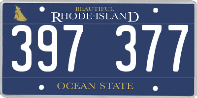 RI license plate 397377