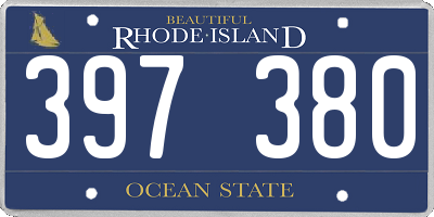 RI license plate 397380