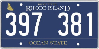 RI license plate 397381