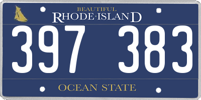 RI license plate 397383