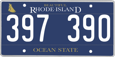 RI license plate 397390