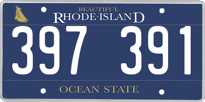 RI license plate 397391
