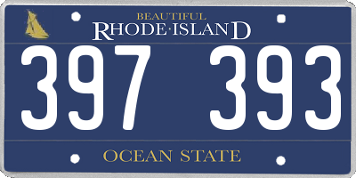 RI license plate 397393