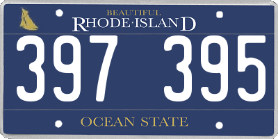 RI license plate 397395