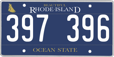 RI license plate 397396