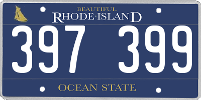 RI license plate 397399