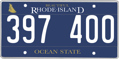 RI license plate 397400