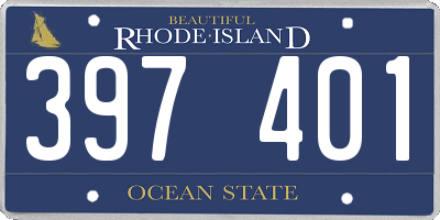RI license plate 397401