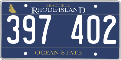 RI license plate 397402