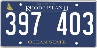 RI license plate 397403