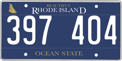 RI license plate 397404