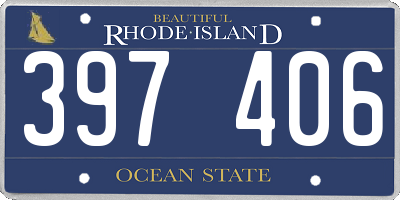 RI license plate 397406