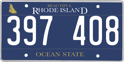RI license plate 397408
