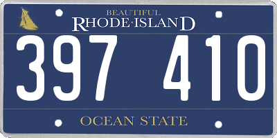 RI license plate 397410