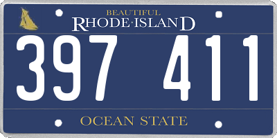 RI license plate 397411