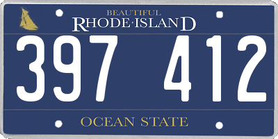 RI license plate 397412