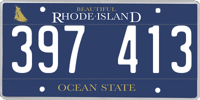 RI license plate 397413