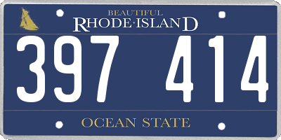 RI license plate 397414