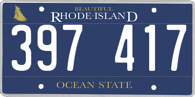 RI license plate 397417