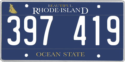 RI license plate 397419