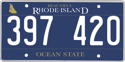 RI license plate 397420